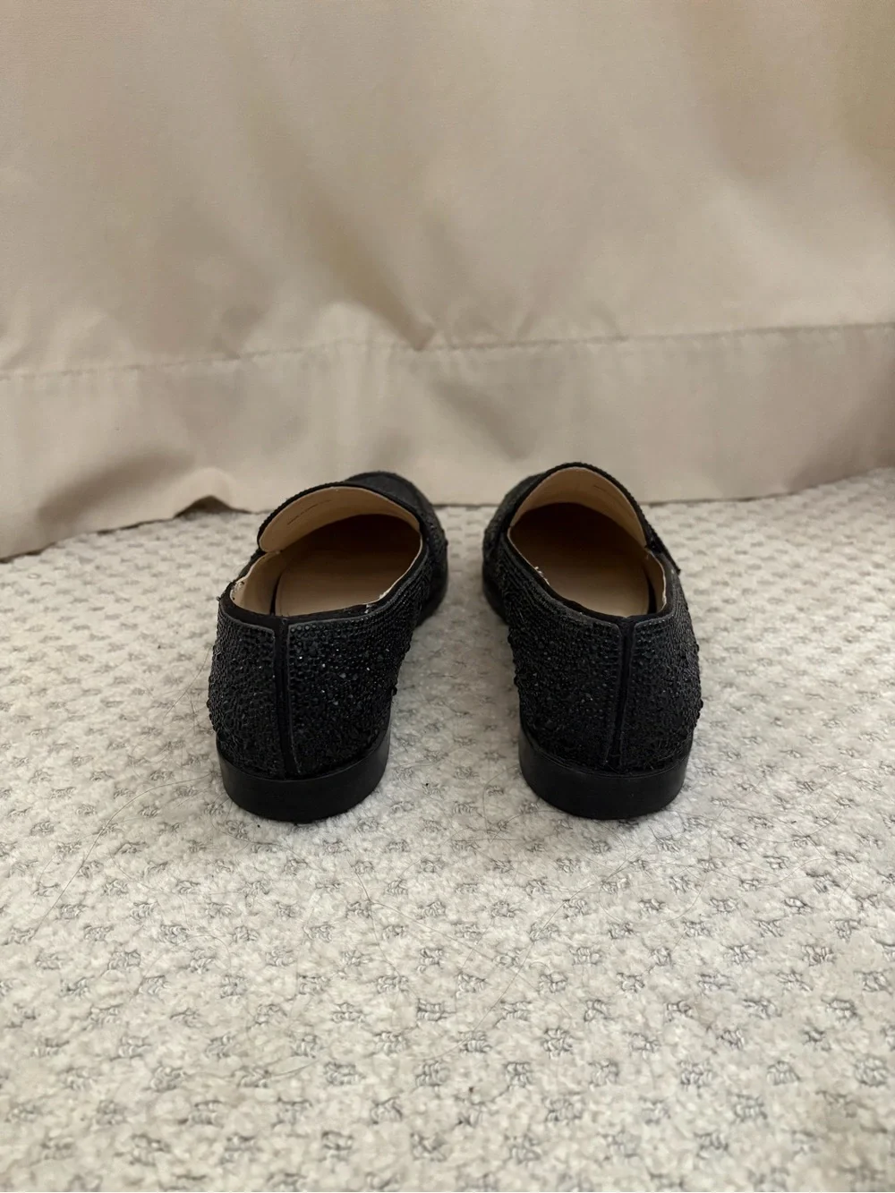 Black Crystal-Embellished Men's Loafers